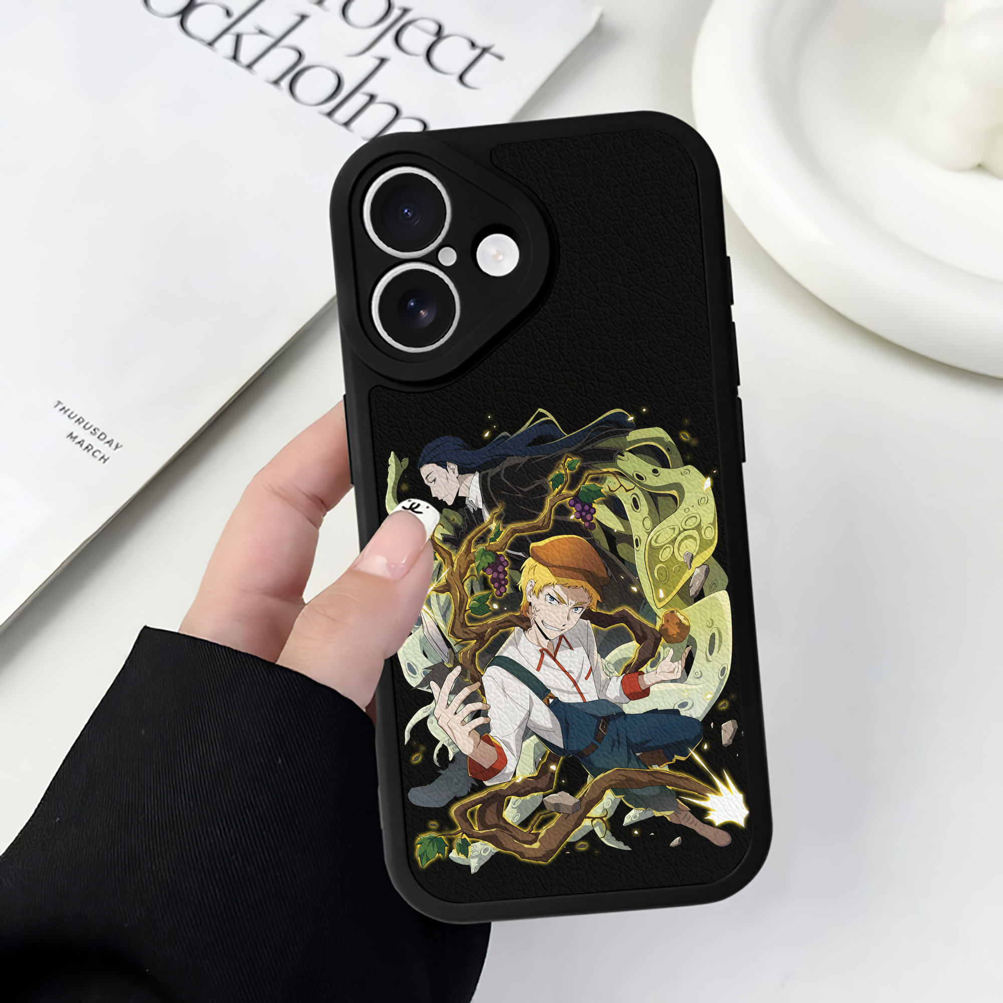（画像用） 文豪ストレイドッグス Bungo Stray Dogs 【iPhone 16シリーズ対応】シリコンスマホケース（レザー調） 材質：シリコン